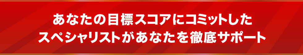 あなたの目標スコアにコミットしたスペシャリストがあなたを徹底サポート